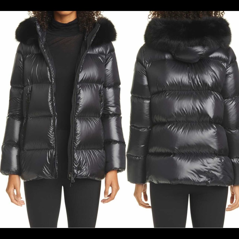 MONCLER Short Parka with fur hood